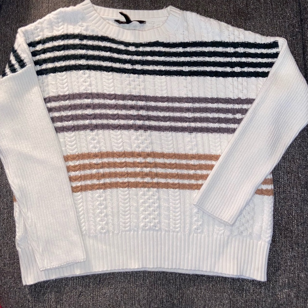 bcbg maxazria ribbed cotton sweater large